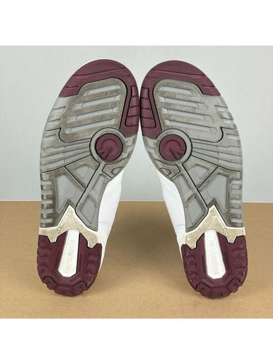 New Balance 550 Burgundy Athletic Shoes Mens 9 White Leather Low Top Lace Up main image 5